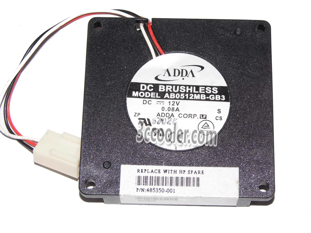 OEM Industries OEM Industries AB0512MB-GB3 50x10mm 12V 0.08A 3-wire blower CPU cooler — product photo
