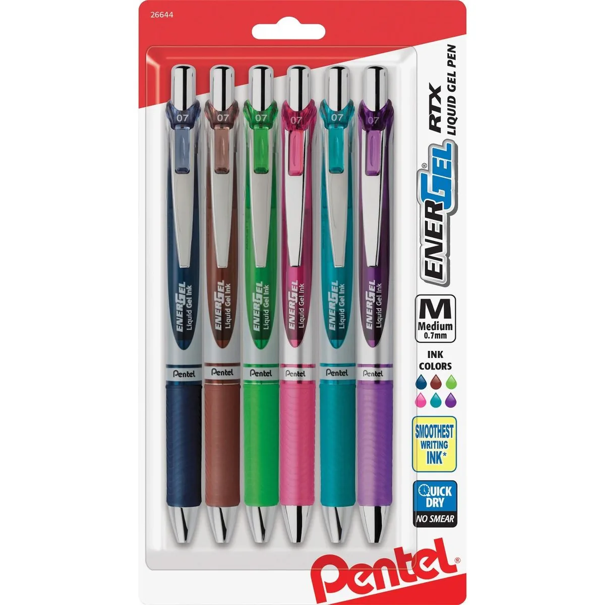 Pentel of America, Ltd. Pentel of America, Ltd. BL77BP6M1 EnerGel RTX Navy Blue .7mm Gel Pen 6 Pack — product photo