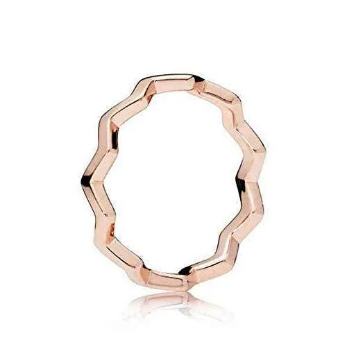 PANDORA PANDORA Polished Zigzag Ring 14k Rose Gold-Plated Size 5 — product photo