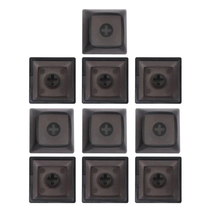 YINGHUA YINGHUA Crystal Keycaps PBT Backlit 10pcs Transparent Black — product photo
