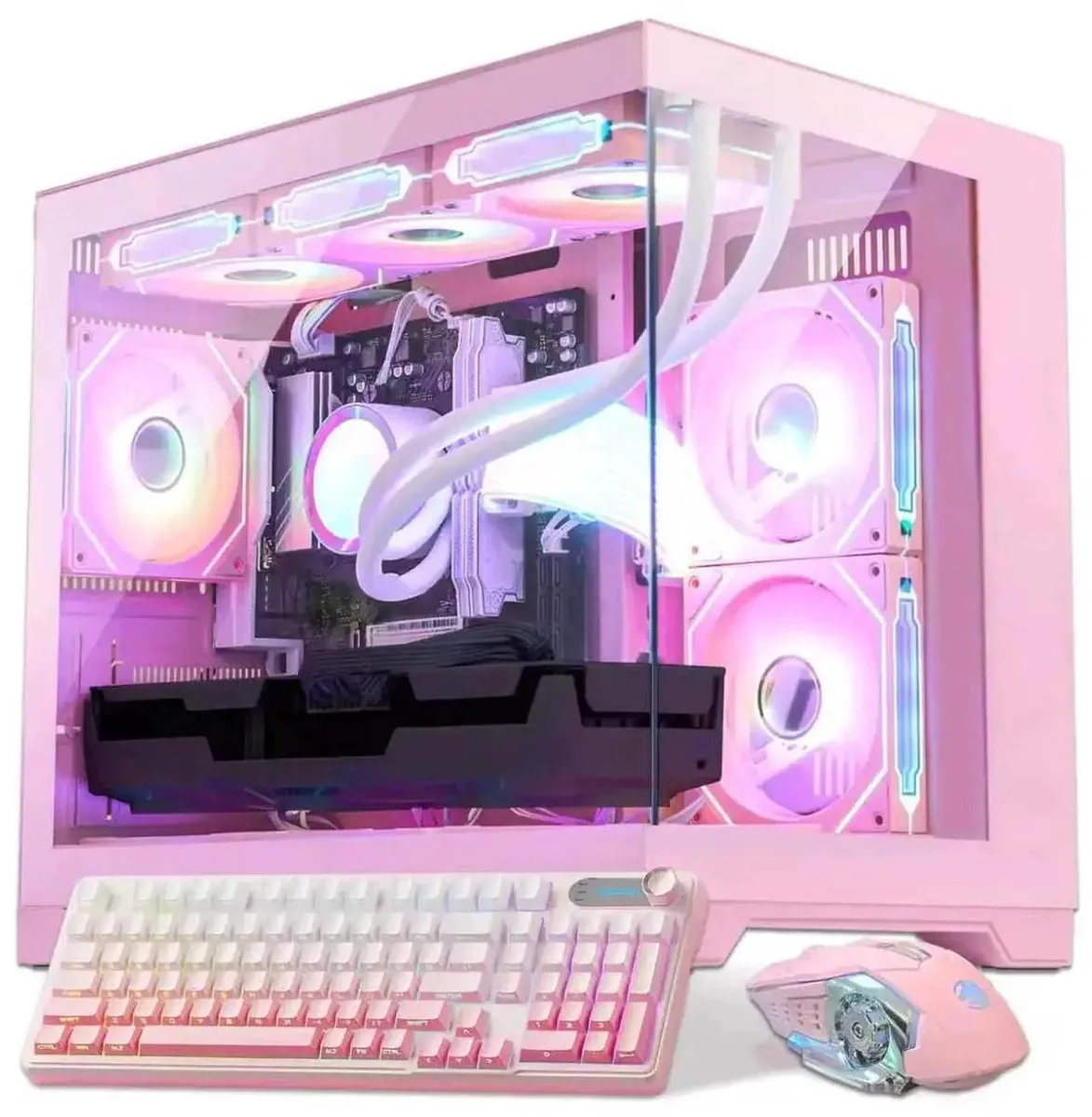 Hoengager Hoengager RTX 5070 Gaming PC AMD Ryzen 7 9800X3D 32GB DDR5 2TB SSD Pink — product photo