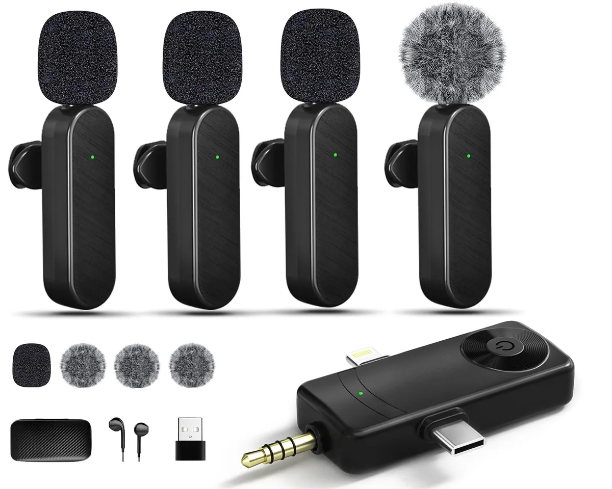 Gicorino H20-4mic Wireless Lavalier Microphone 4 mics Dark Black — product photo