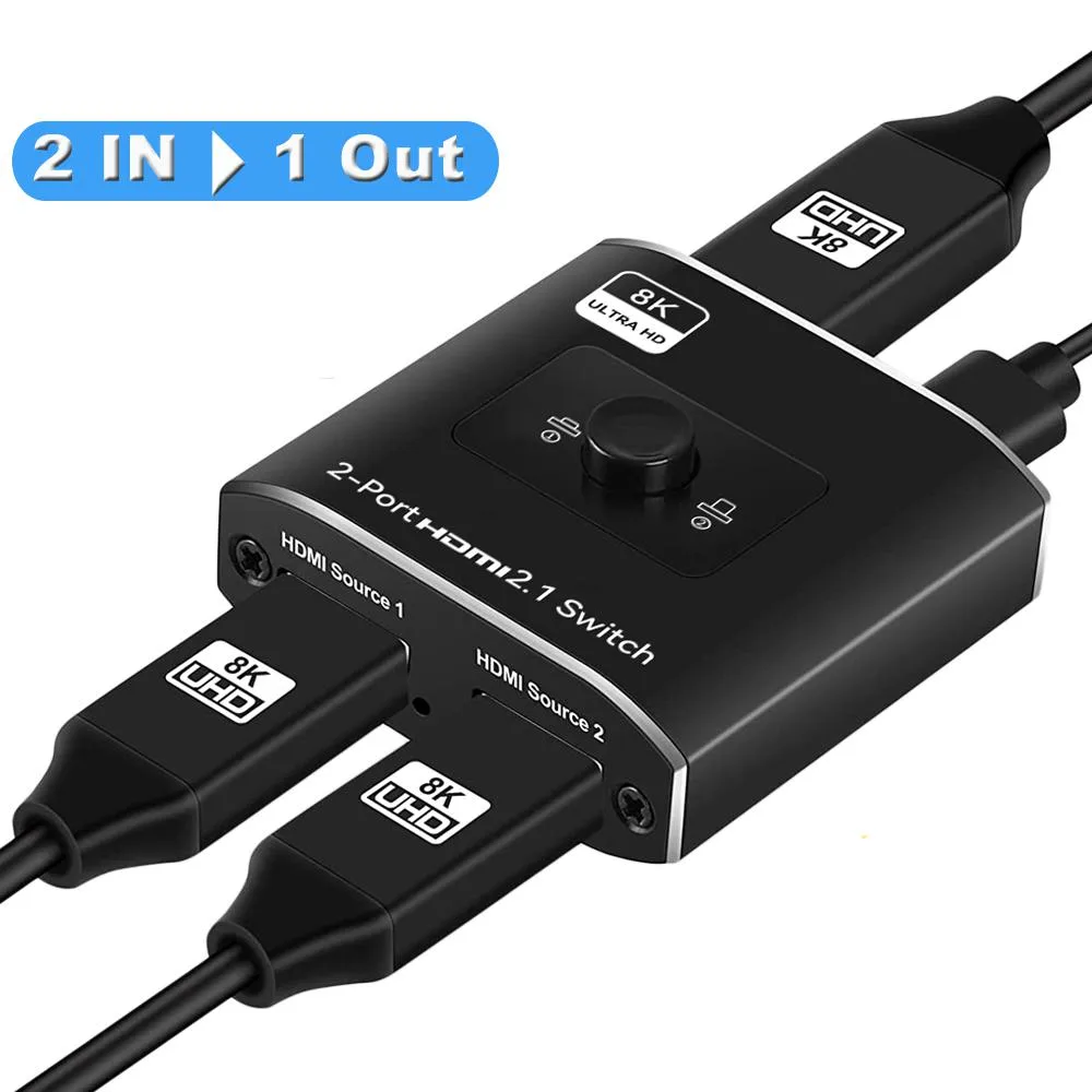 Jansicotek Jansicotek OZ8Q2 2x1 HDMI 2.1 video switch 48Gbps 8K60 4K120 — product photo