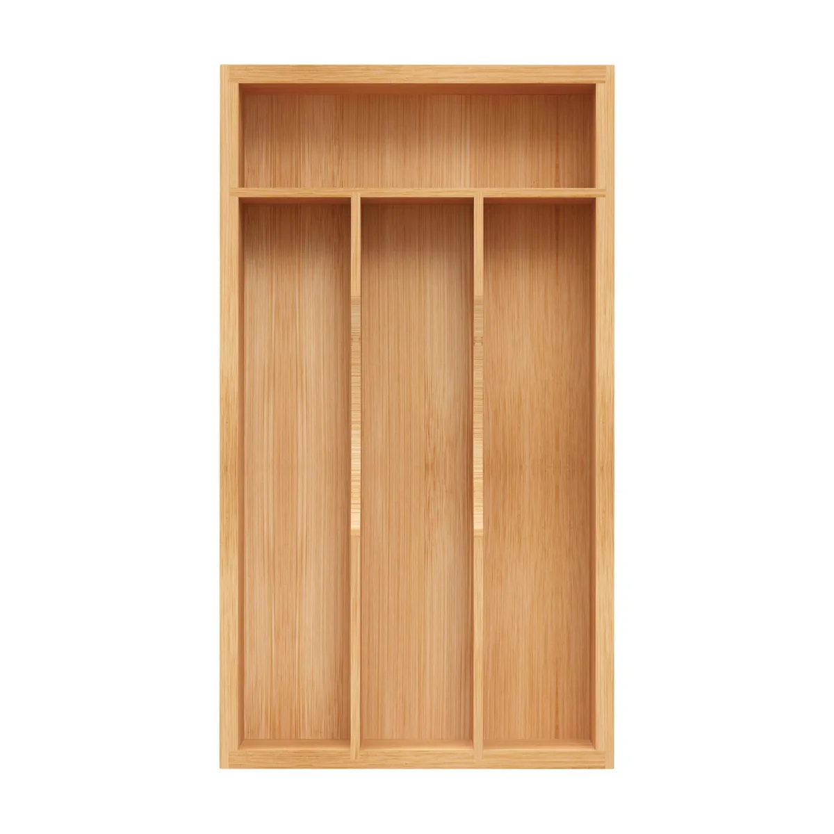 Light bamboo tray 6.7 by 12 inches four compartments