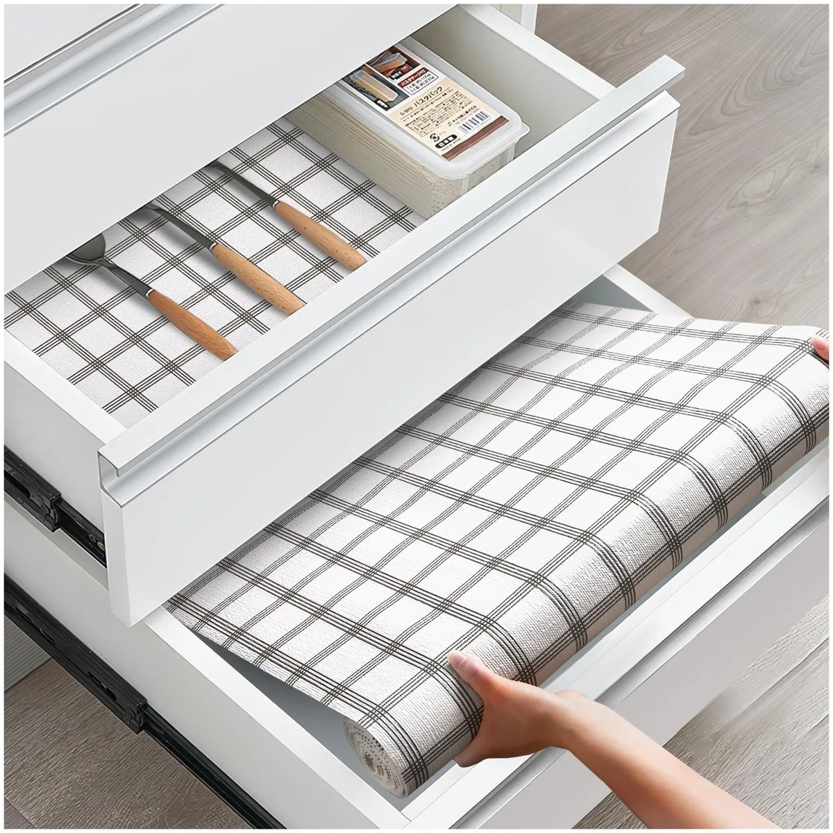 ALIUNI Drawer and Shelf Liner Stripes 12IN X 10FT — product photo