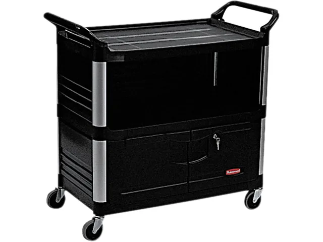 Rubbermaid Commercial Rubbermaid Commercial RCP 4095 BLA Service Cart 300.00 lbs Office Furniture — product photo