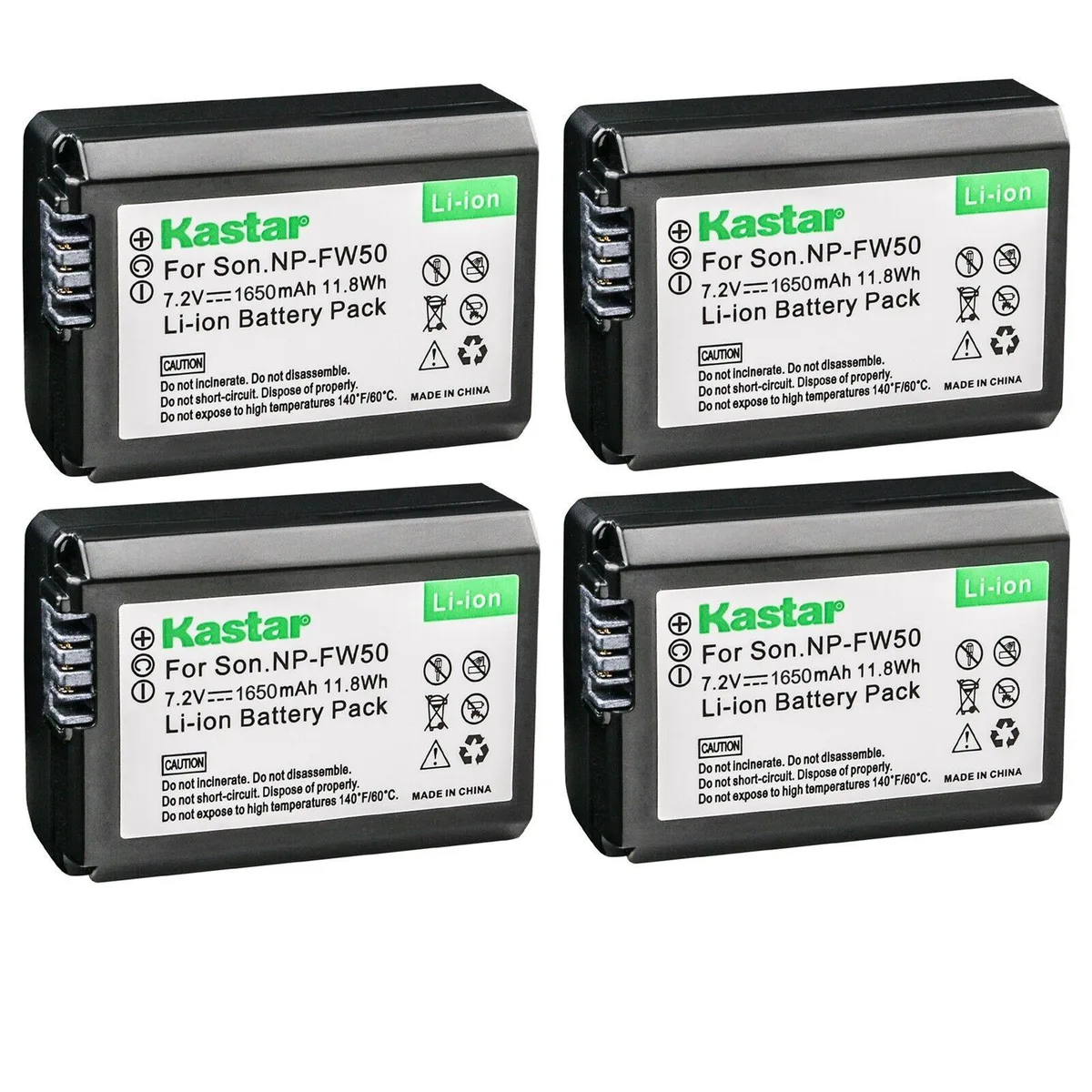 Kastar Kastar NP-FW50 4-Pack 7.2V 1650mAh Camera Battery — product photo