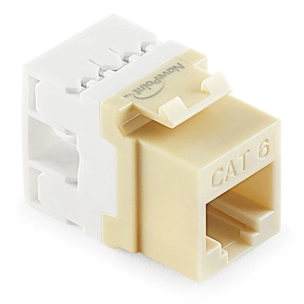 NavePoint NavePoint 180 Degree Cat6 Keystone Jack Ivory 25-Pack — product photo
