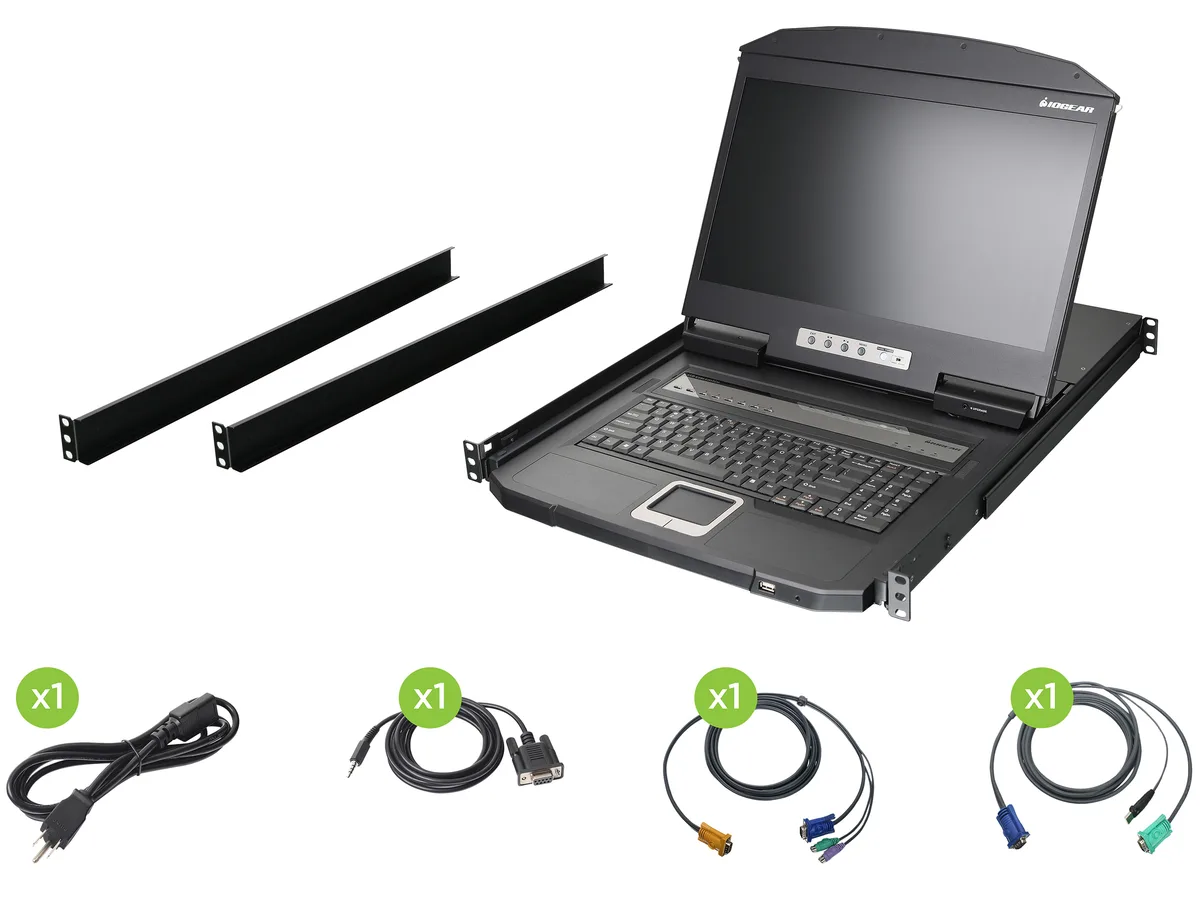 IOGEAR IOGEAR GCL1908W 18.5" 8-Port LCD KVM Switch — product photo