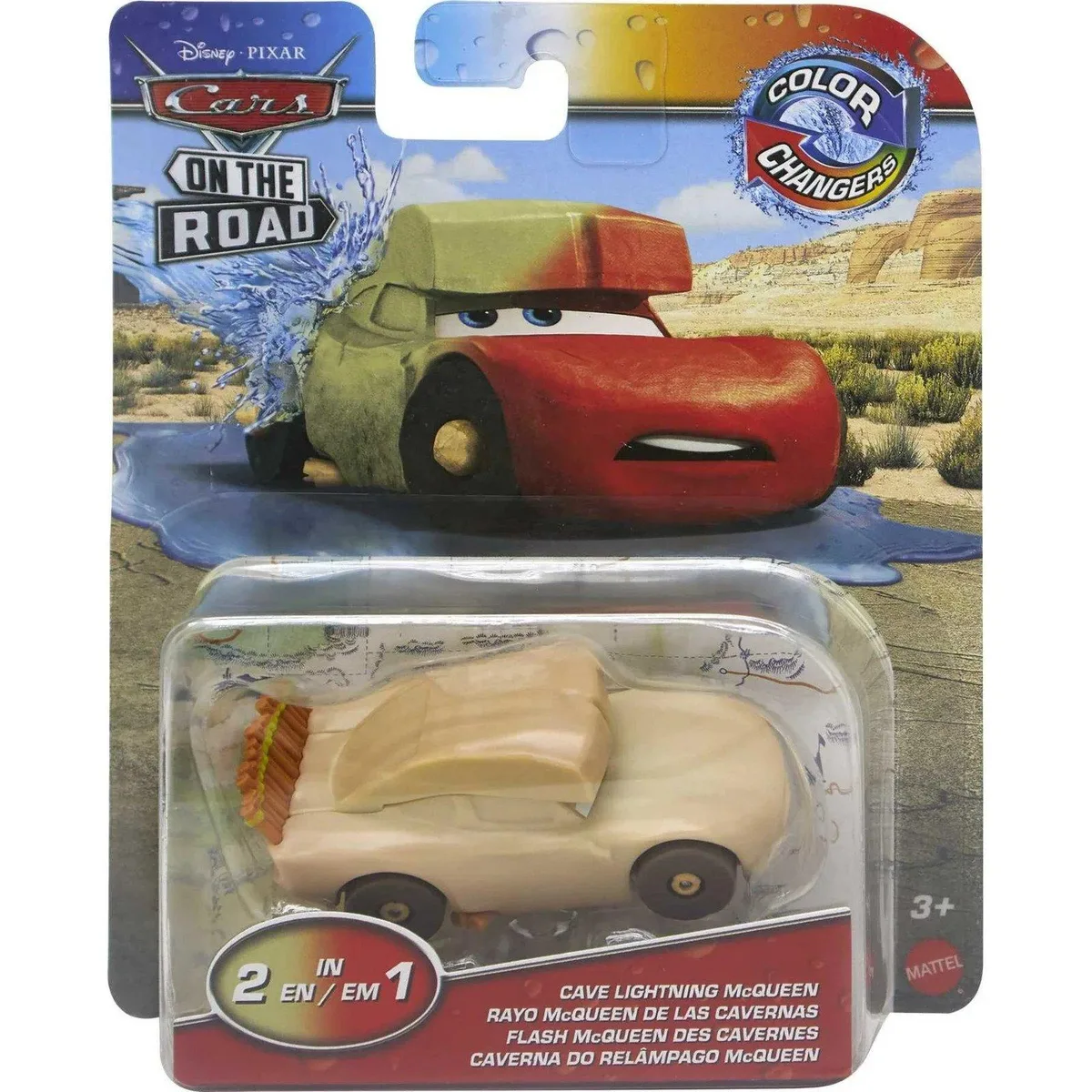 Mattel Wheels Mattel Wheels Disney Pixar Cars Color Changers Cave Lightning McQueen 1:55 vehicle — product photo
