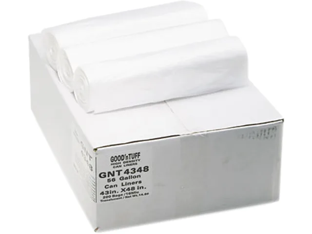Webster Webster GNT4348 56 gal cleaning bags 43 x 48 in 14 micron natural 200 count — product photo