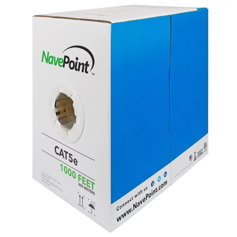 NavePoint NavePoint CAT5e CMR Riser UTP 24AWG 350MHz 1000FT Yellow network ethernet cable — product photo