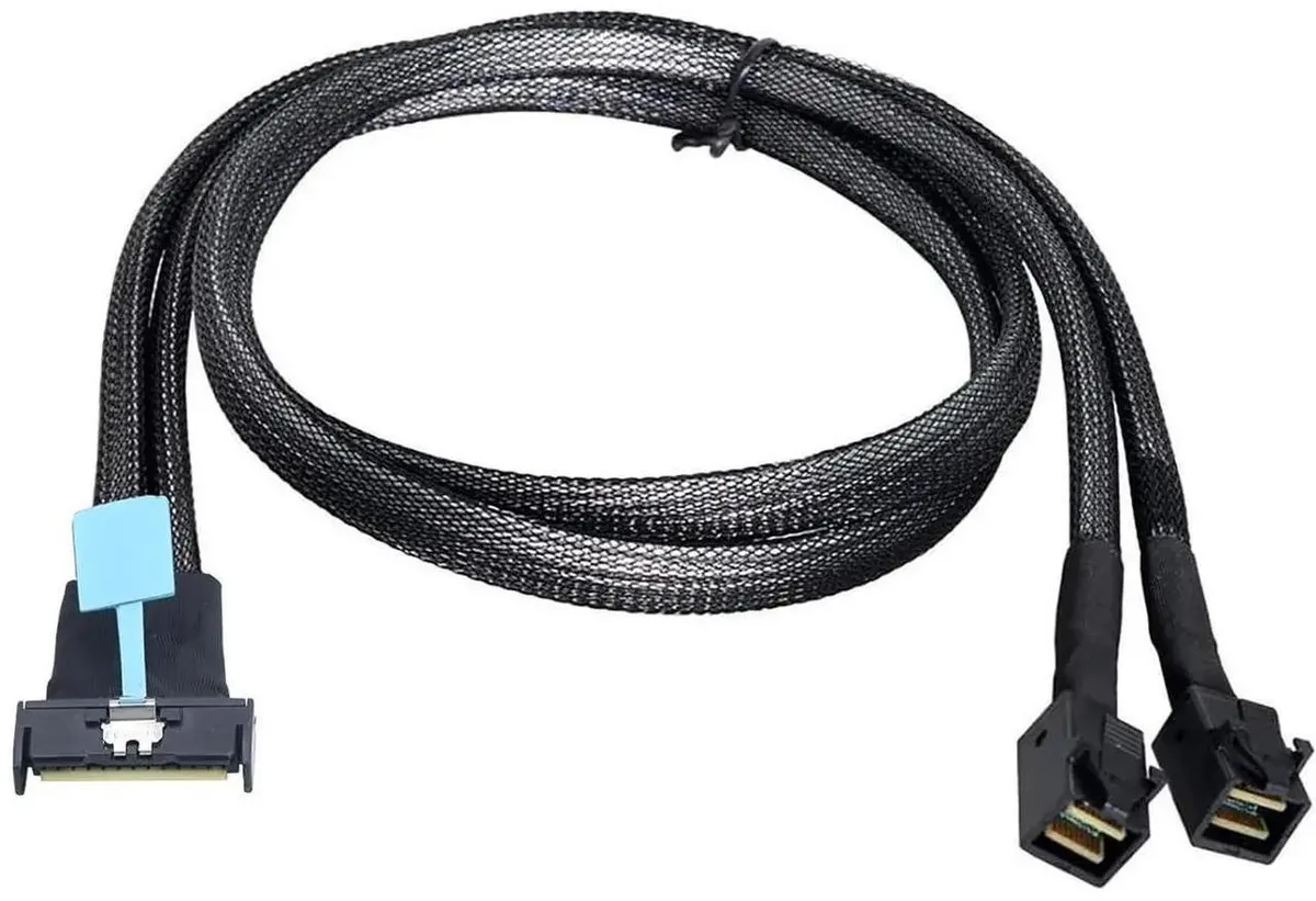 SMUGDESK SMUGDESK PCIe 5.0 MCIO 8X 8i to Dual Mini SAS HD SFF8643 Cable 0.5M 32Gbps — product photo