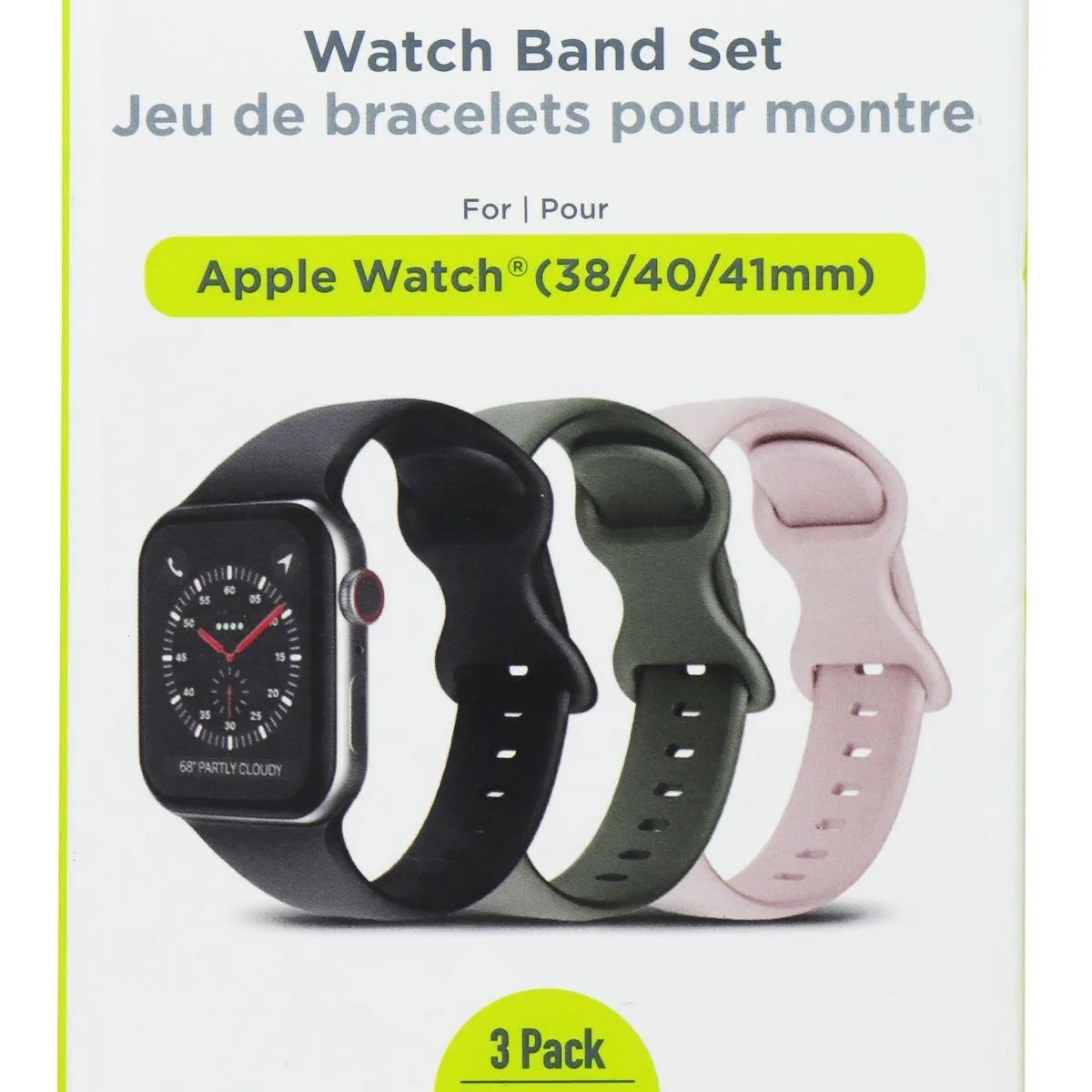 PureGear PureGear Silicone Watch Band Set 3 Pack for Apple Watch 38/40/41mm — product photo