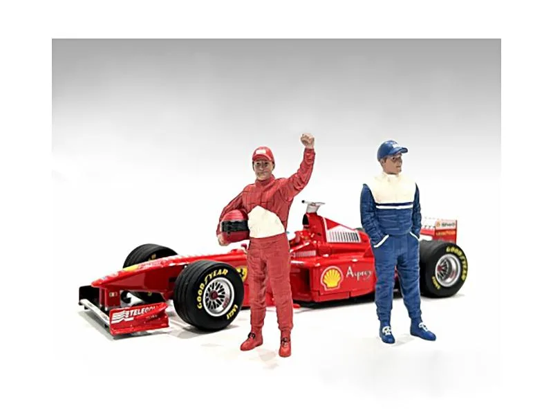 American Diorama American Diorama Racing Legends 90s Figures A and B Set of 2 1/18 Scale Hobby Collectible — product photo