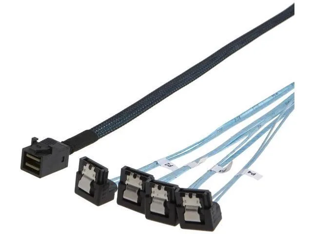 Manw Manw Mini SAS SFF-8643 to 4 SATA Angled Cable .5m 1.6ft — product photo