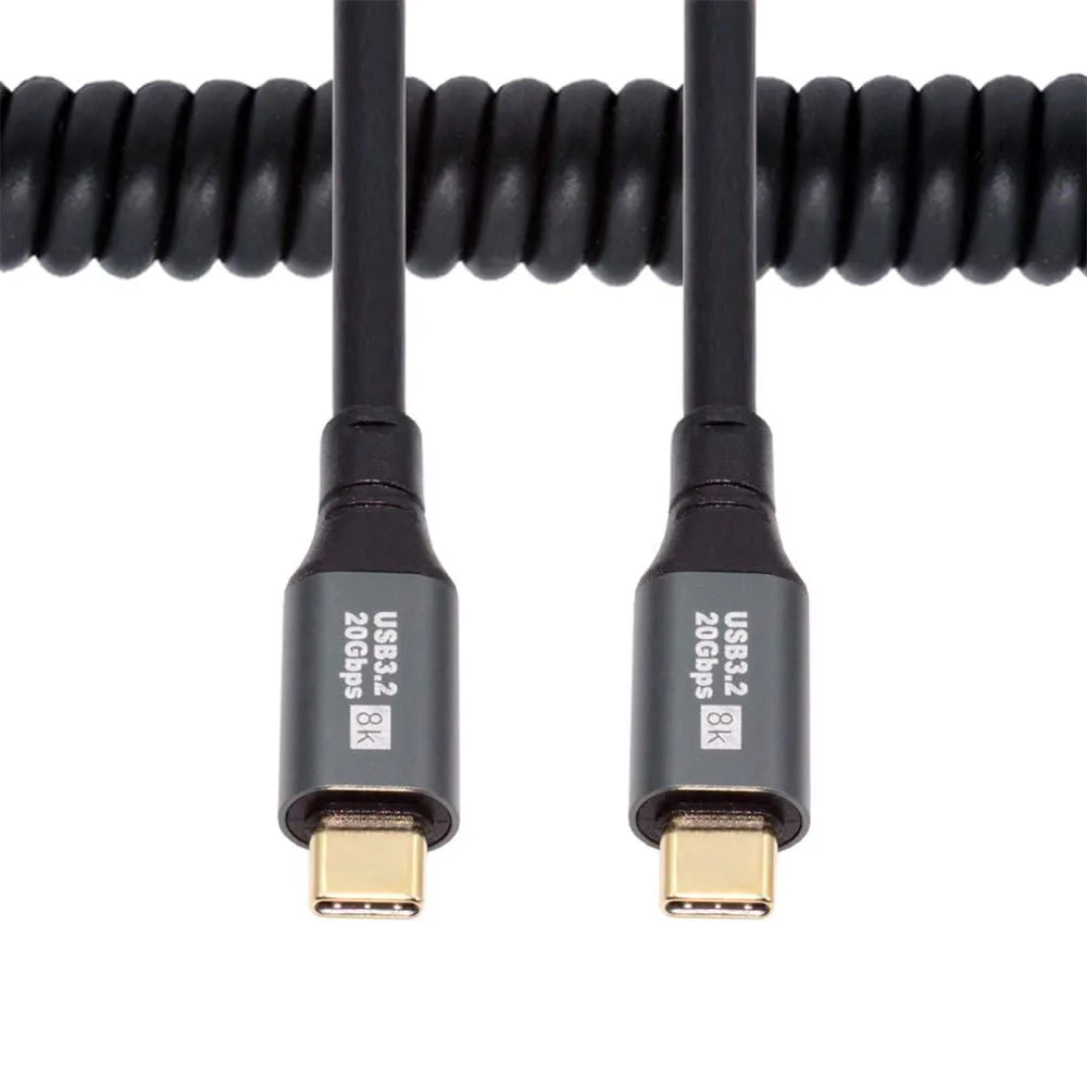 Fervit Fervit Stretch Coiled USB-C USB4 Cable 20Gbps 100W 8K 150cm — product photo
