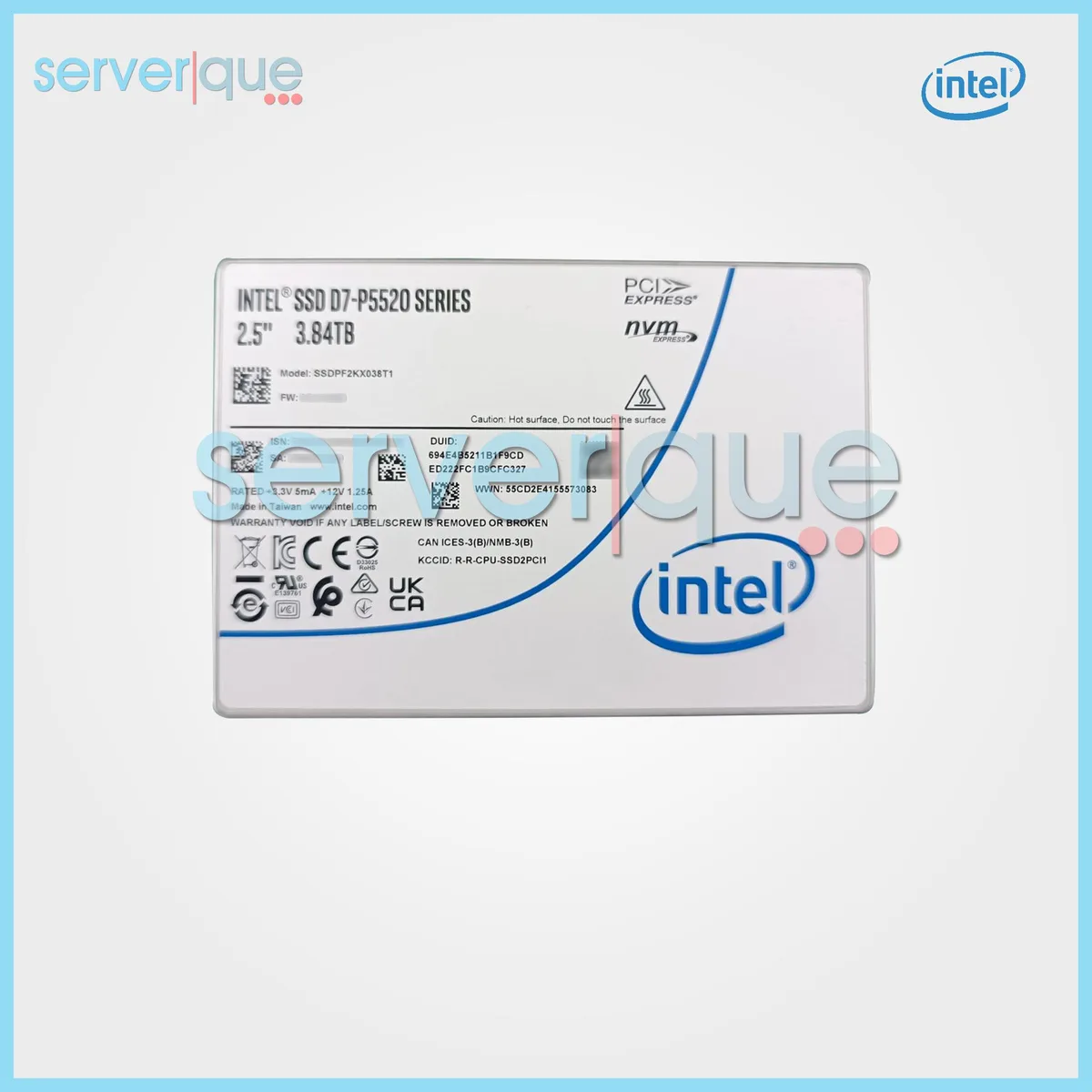 Intel Intel D7-P5520 3.84TB 2.5" U.2 NVMe internal SSD — product photo