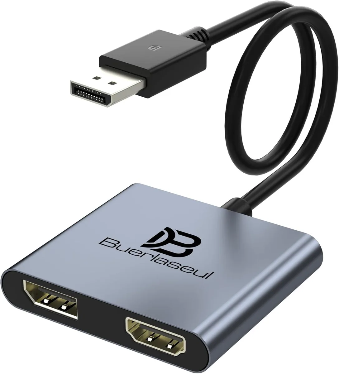 j5create j5create DisplayPort Splitter 1 in 2 Out 4K 60Hz 30Hz audio video converter — product photo