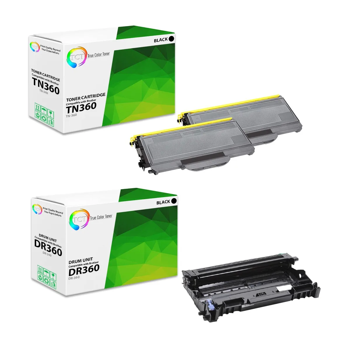 True Color Toner True Color Toner TN-360 DR-360 3 Pack toner cartridge — product photo