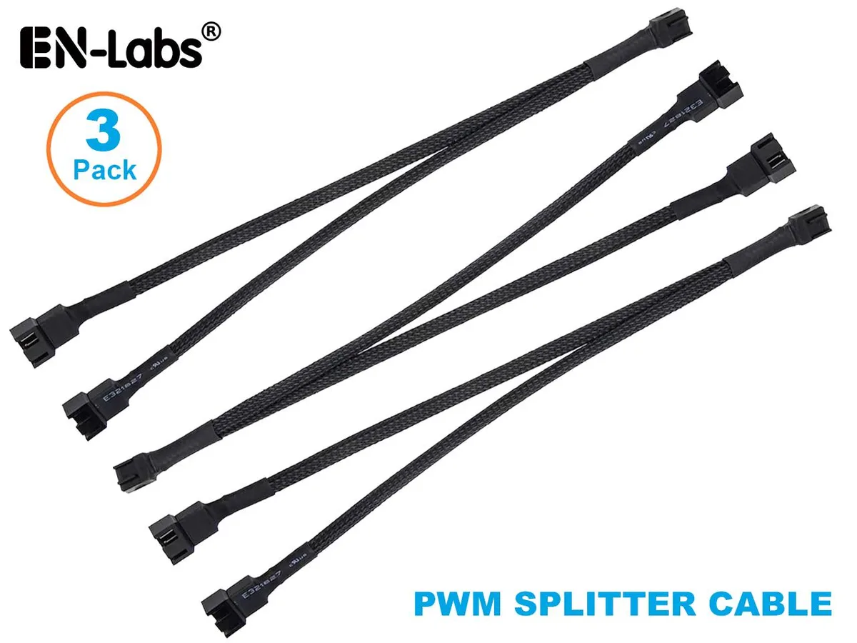 EN-Labs EN-Labs 1X2PWM27CM PWM fan splitter cable 10.6" 3-pack — product photo