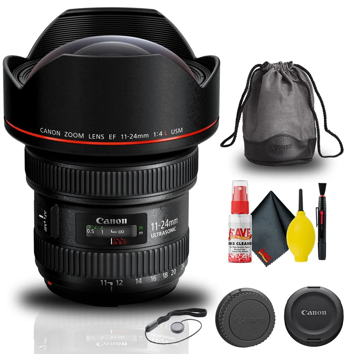 Canon Canon EF 11-24mm f/4L USM Lens (9520B002) + Cap Keeper + Cleaning Kit — product photo