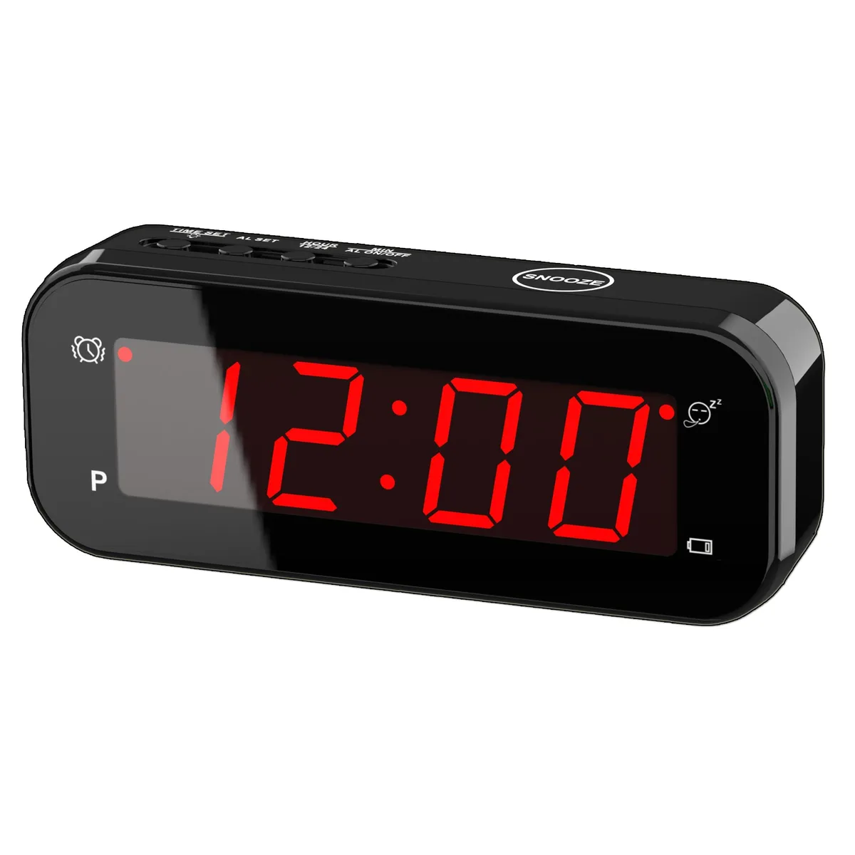  Emerson KW715S 2-in-1 alarm clock with thermometer, 0.9" LED, 12/24h, battery — product photo