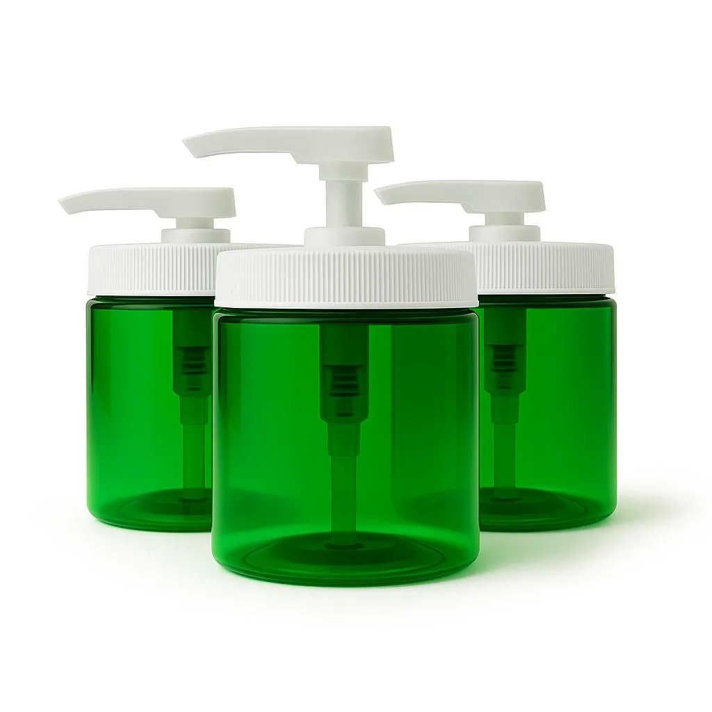 Vandue Corporation Vandue Corporation Specialty Structure 16oz Pump Jar Green/White 3-Pack — product photo