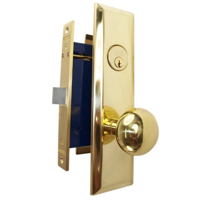 Marks USA Marks USA New Yorker 9NY10DW/3 Polished Brass Right Hand Mortise Lockset — product photo