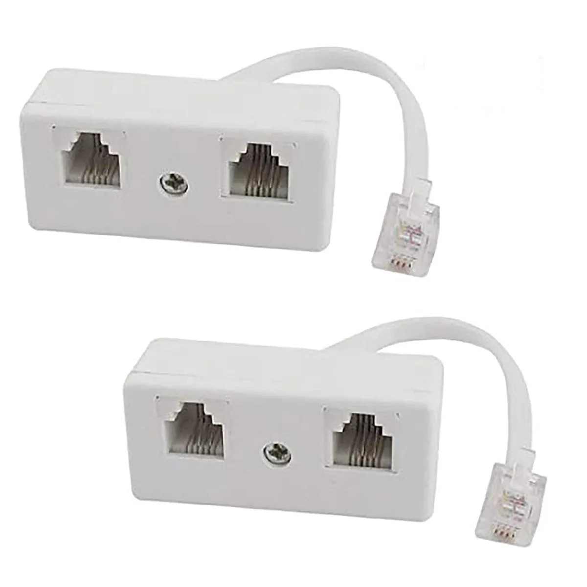 EVESKY EVESKY 2-Pack RJ11 2-Way Splitter Adapter White 12.7cm — product photo