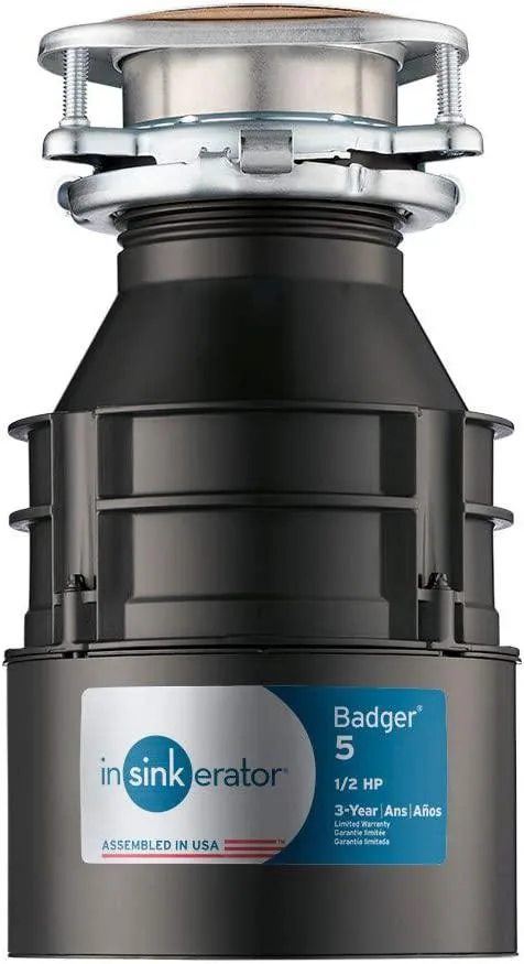 Black cylindrical garbage disposal unit with compact design