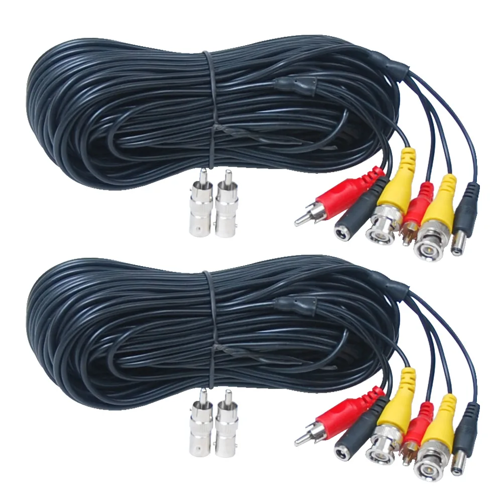 VideoSecu VideoSecu ACBVA502 2×50ft Audio Video Power Cable with BNC RCA Connectors — product photo