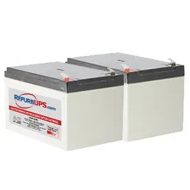 Two black rectangular sealed lead-acid batteries in a kit