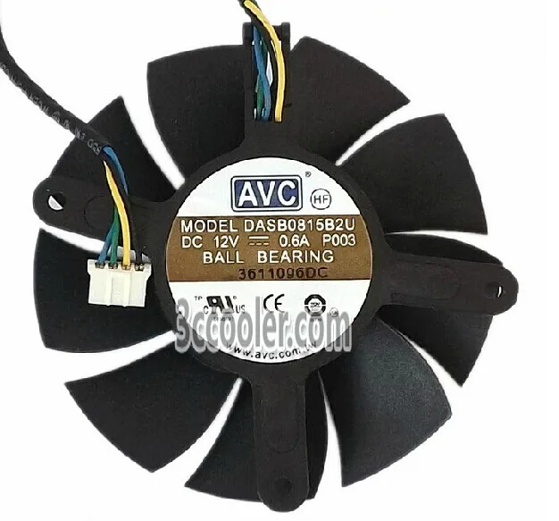 OEM Industries OEM Industries DASB0815B2U Frameless 12V .6A 4 Pin VGA Blower Fan — product photo