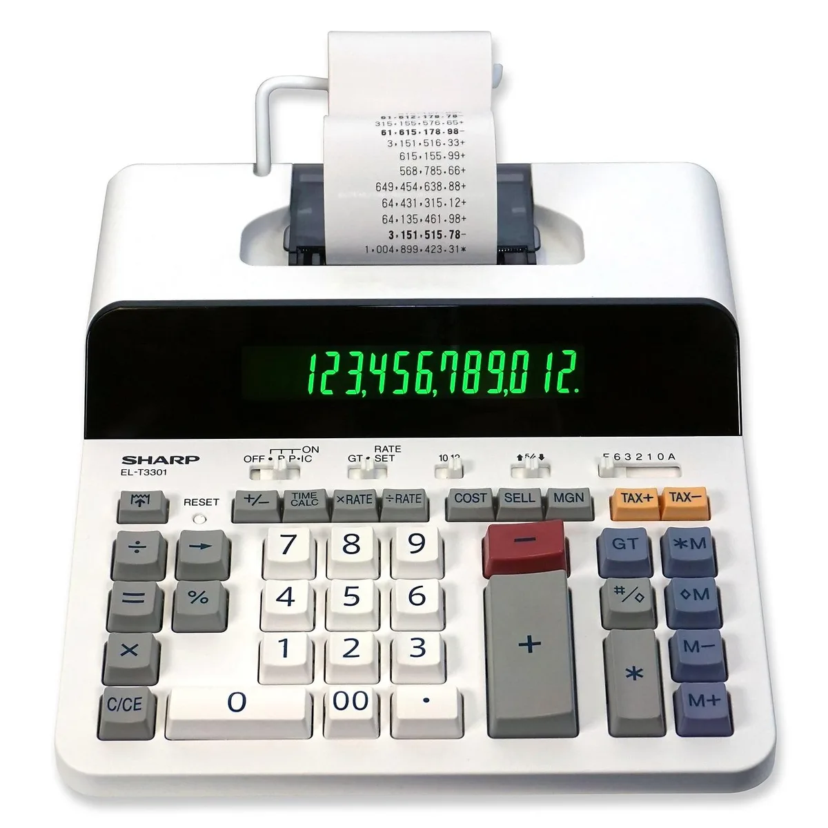 Sharp Sharp ELT3301 12-digit thermal printing calculator off-white office equipment — product photo
