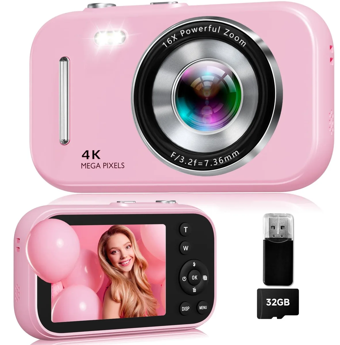  SMARTKLIK DC17 48MP 4K Pink Point &amp; Shoot Camera — product photo