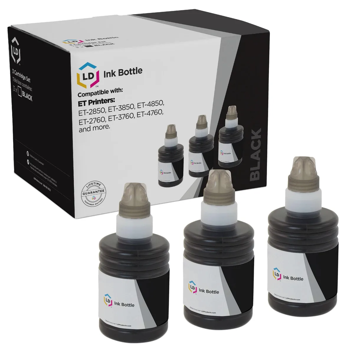 LD Products LD Products Ink Bottle Replacement for Epson 502 Black 3-Pack — product photo