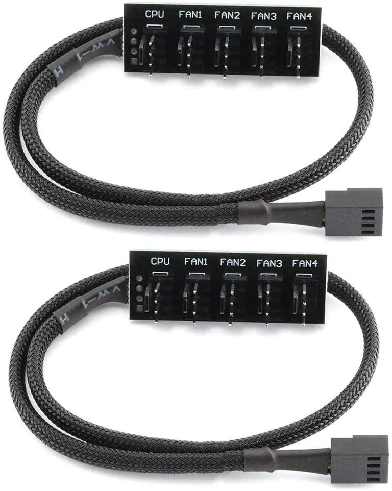 3DRose 3DRose PWM Fan Hub Splitter 1 to 5 Way 14 Inches 2 Pack — product photo