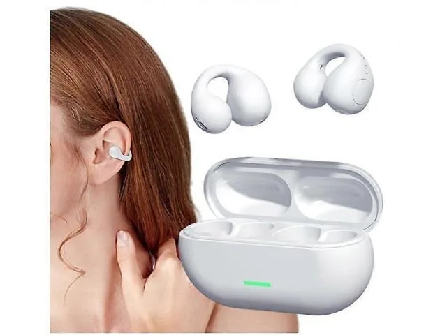 LORDWORLD LORDWORLD White Open Ear Wireless Earbuds 4.5H Battery — product photo
