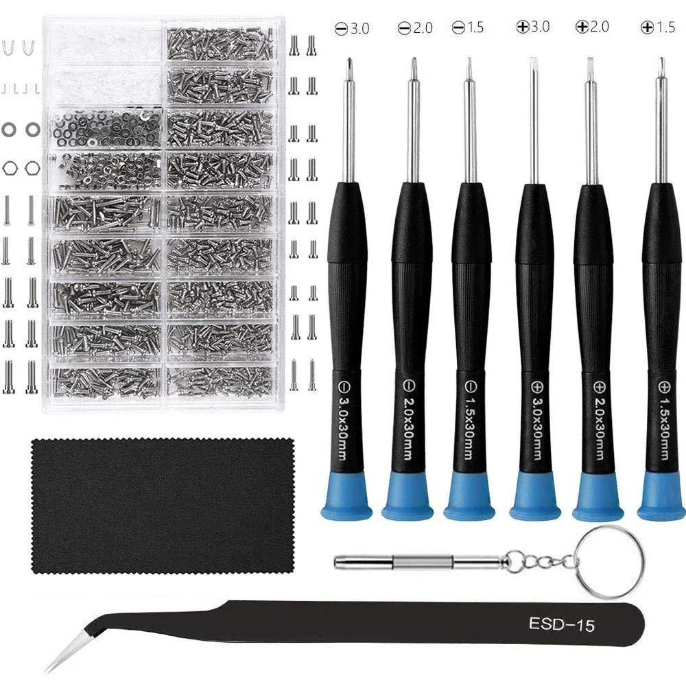  HKIDEE Eyeglasses Repair Kit 1000PCS Screws 6 Tools Glass Care — product photo