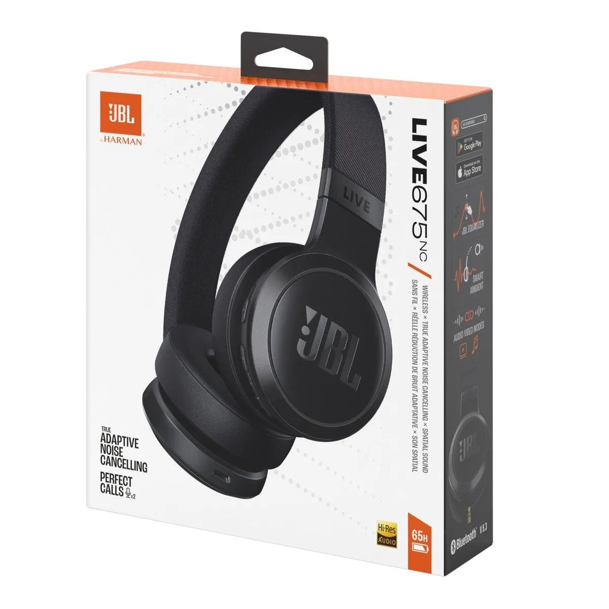 JBL JBL Live 675NC On-Ear Wireless Headphones Black 65H Bluetooth 5.3 — product photo