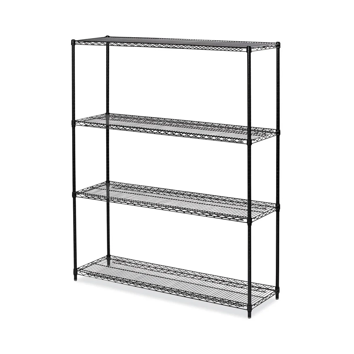 Alera Alera 4TIND6018BA Wire Shelving Starter Kit 60 x 18 x 72 Black Anthracite+ — product photo