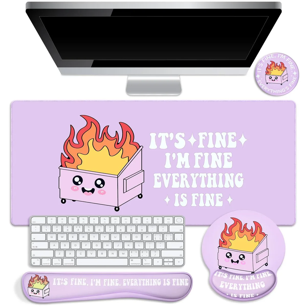  Kingdder THI-Kingdder-1684 4-Piece Mouse Pad Kit Purple 35.4 x 15.8 in — product photo