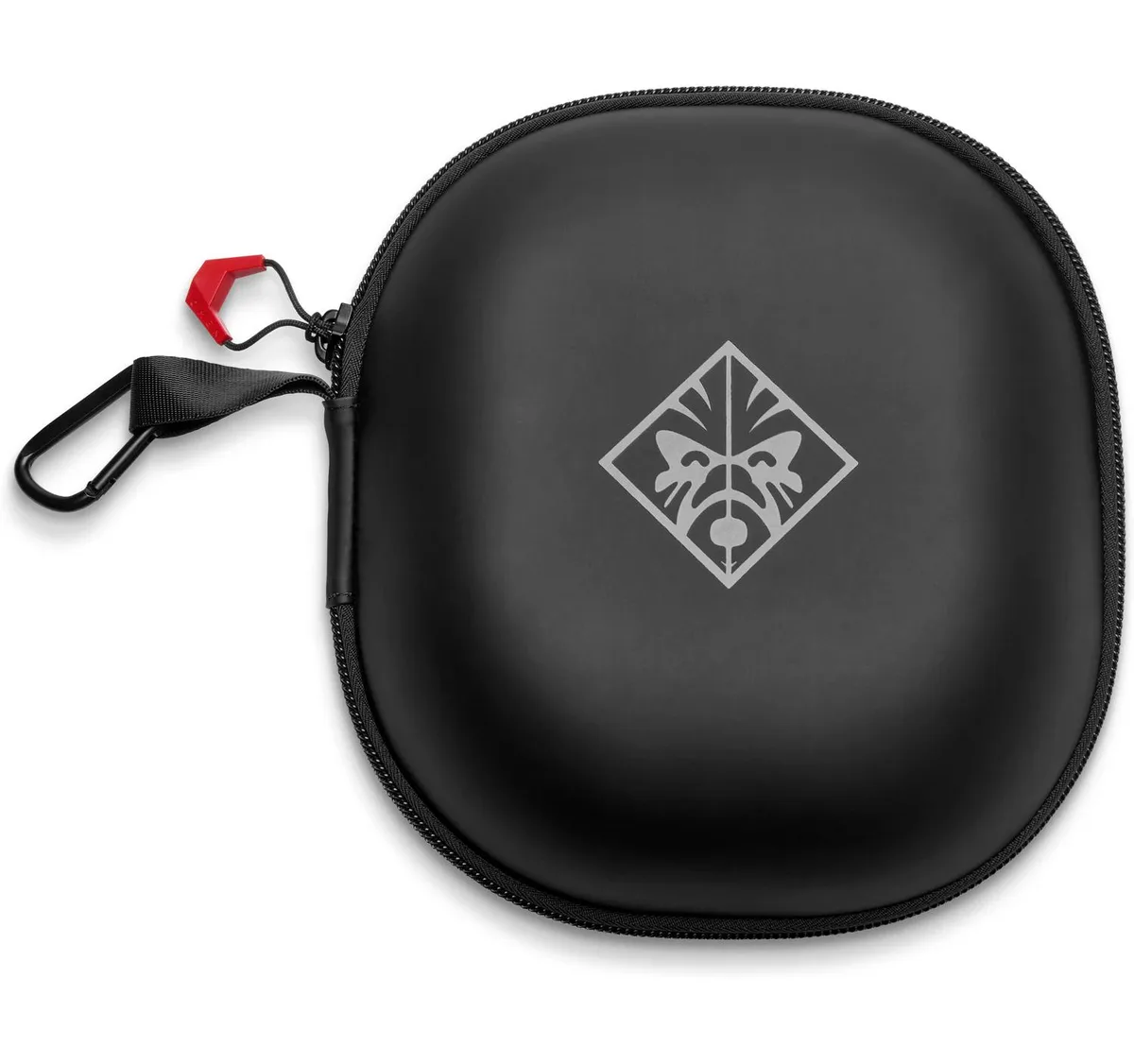 HP Omen Transceptor headset case, black hard-shell exterior with carry handle
