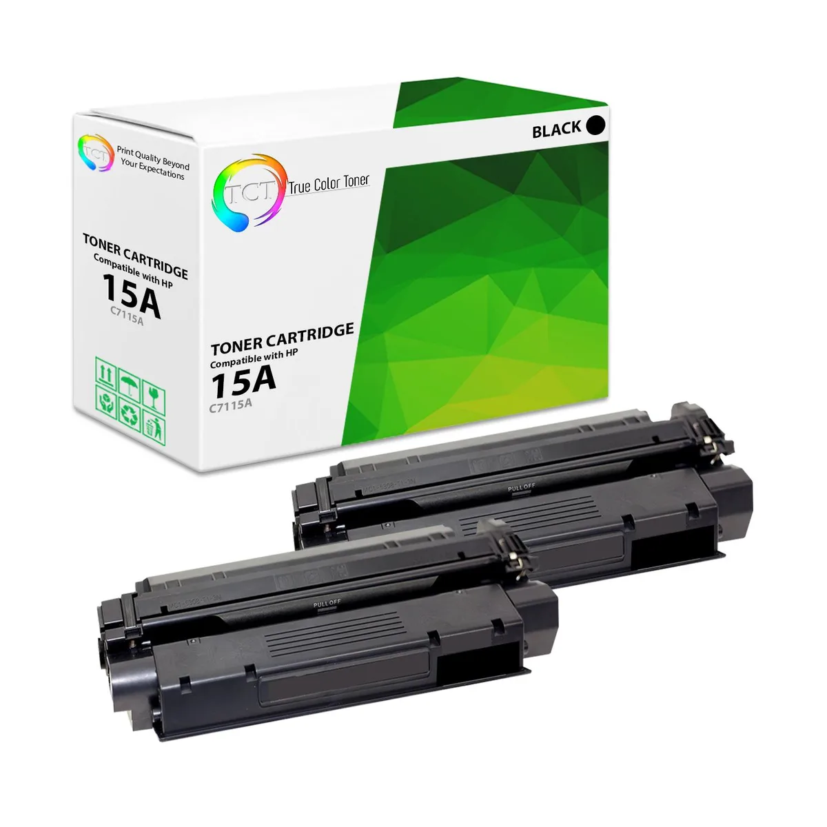 True Color Toner True Color Toner 15A Black Toner Cartridge 2 Pack 2500 Pages — product photo