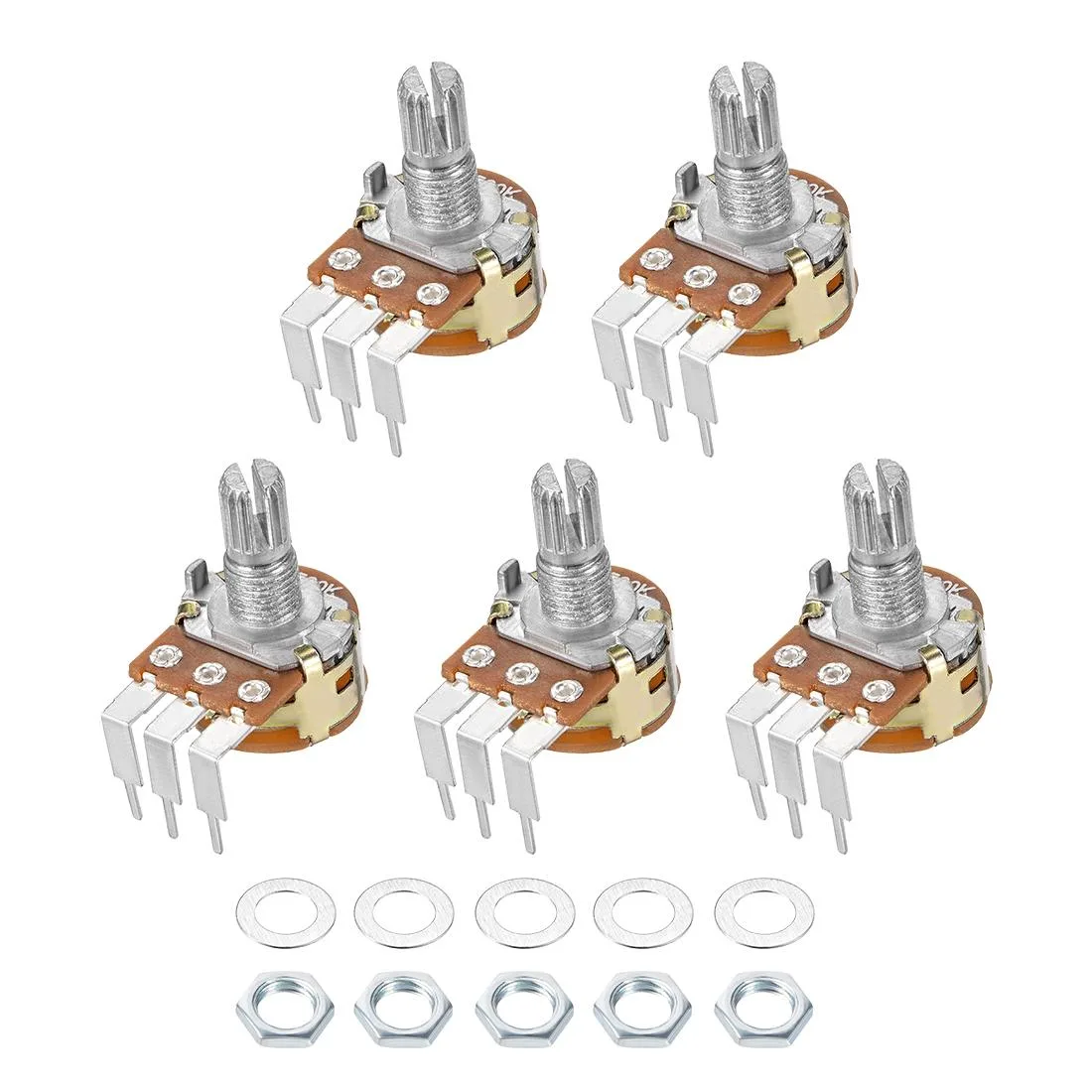 Unique-Bargains Unique-Bargains WH148 50K Ohm Carbon Film Potentiometer 5pcs — product photo