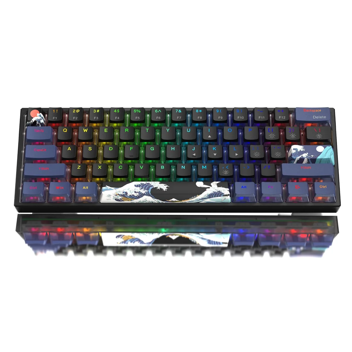  Womier WK61 V2 Kanagawa Anime 60% Creamy Mechanical Gaming Keyboard — product photo