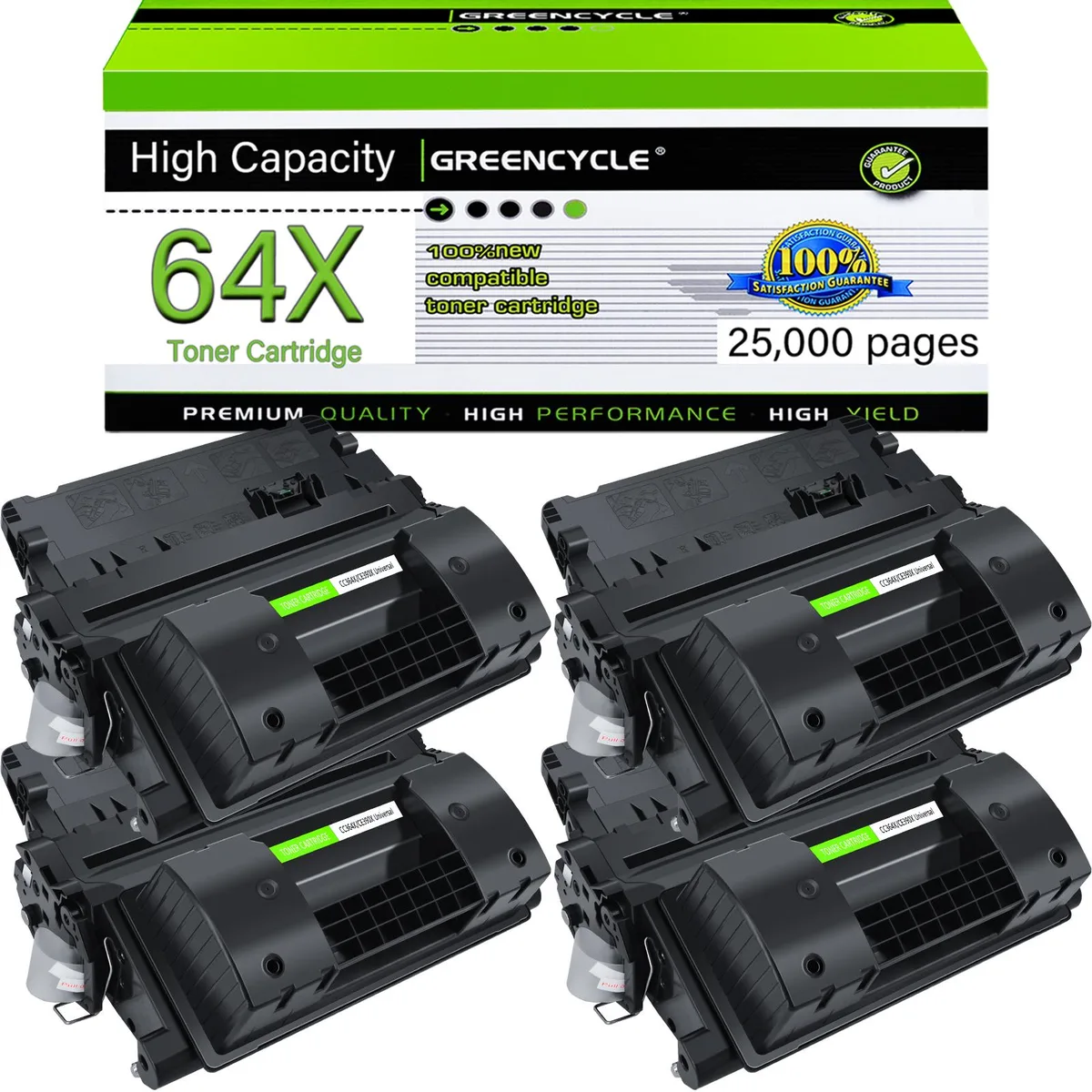 GREENCYCLE GREENCYCLE CC364X Black Toner Cartridge 4-Pack — product photo