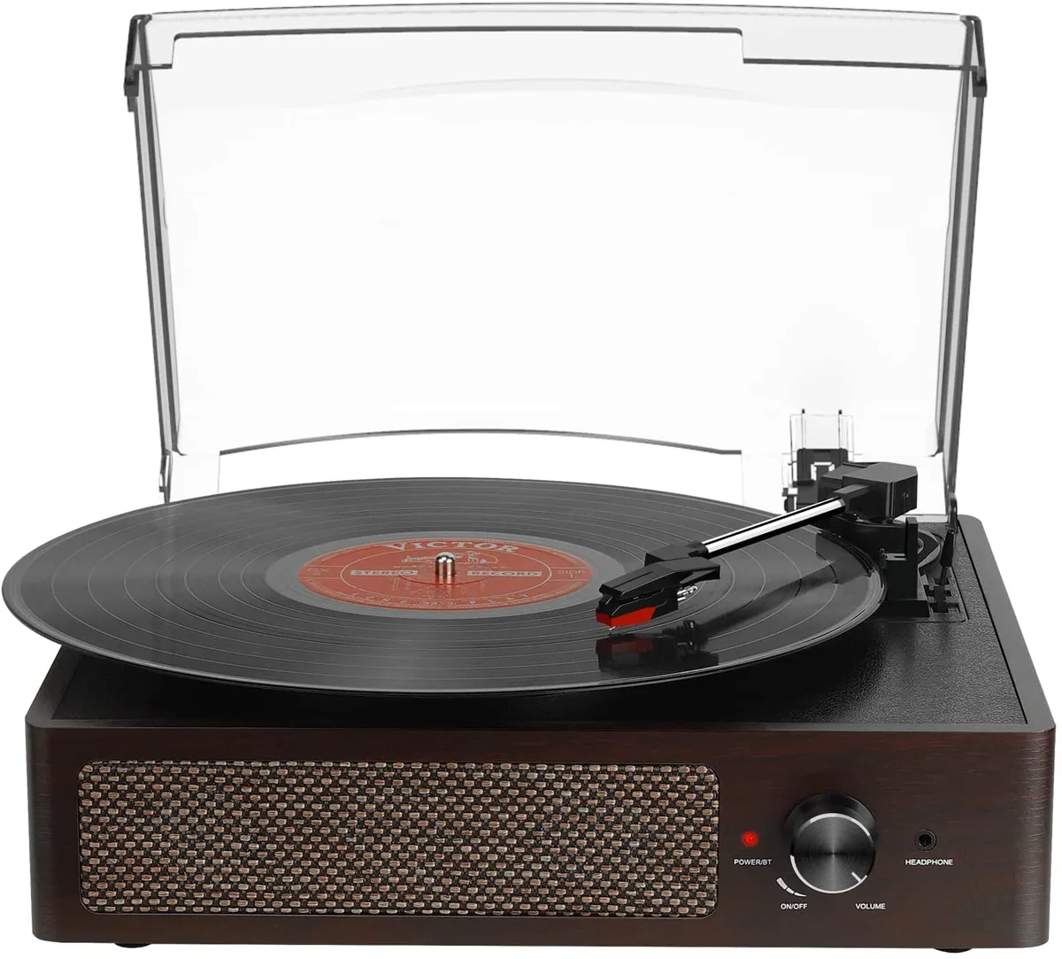 DigitNow! DigitNow! M49 Brown Turntable Belt-Driven 33 45 78 RPM Bluetooth Speakers — product photo