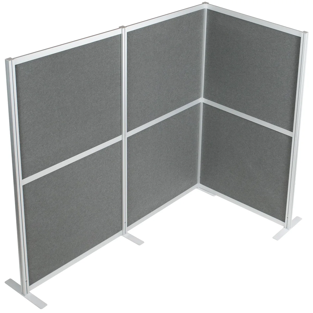 VIVO VIVO L-Shaped Modular Wall System 3 PET Panels Dark Gray office furniture — product photo
